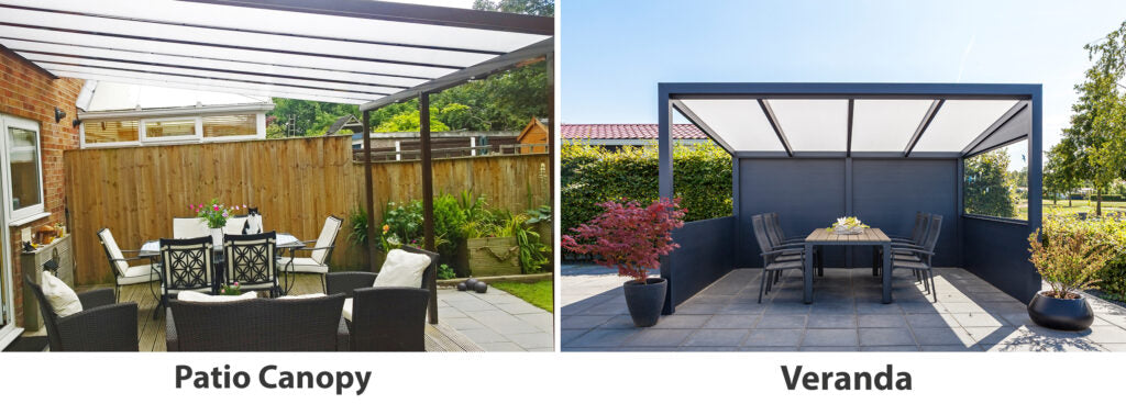 What is the difference between a Patio Canopy and a Veranda?